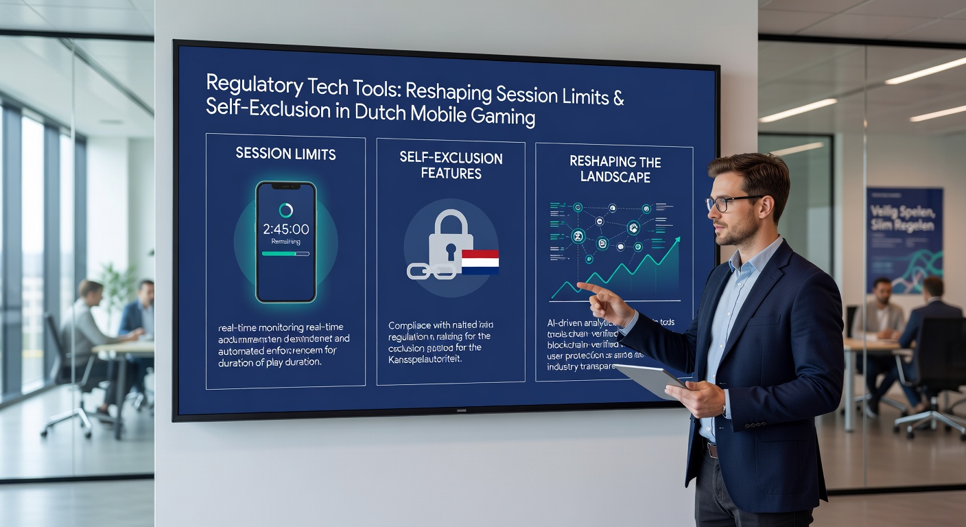 Mobiele app interface met zelfuitsluitingsinstellingen en sessielimietcontroles