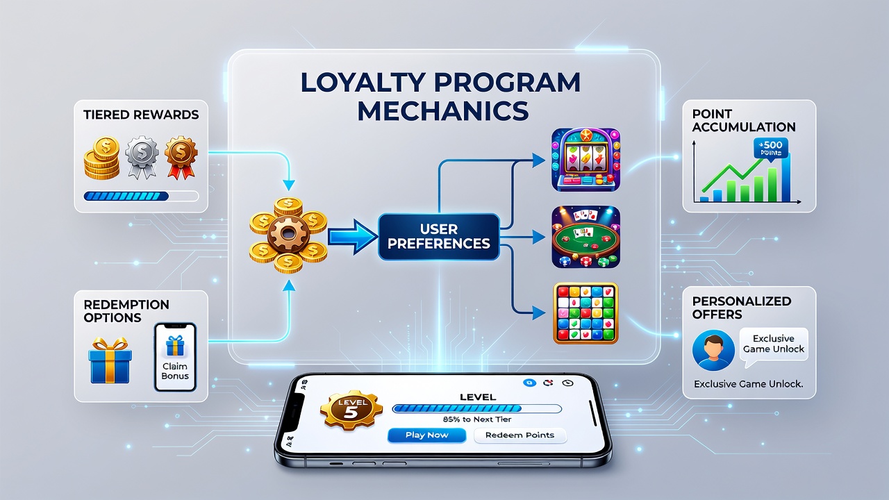 Smartphone scherm met live dealer spel en loyaliteitspunten indicator