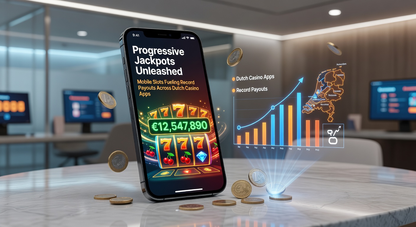 Grafiek met stijgende lijn van jackpot-uitbetalingen in Nederlandse apps, met pieken in 2026 en mobiele iconen
