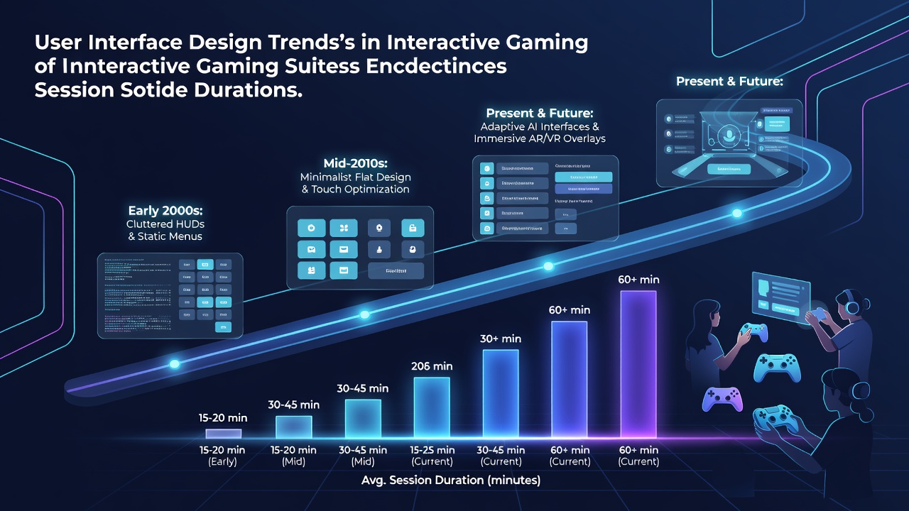 Moderne interface van een interactieve gaming suite met aanpasbare elementen en vloeiende navigatie